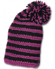 Детска плетена шапка с помпон Sterntaler, 53 cm, 2-4 години, черно-лилава -1