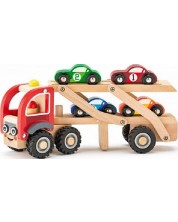 Детска играчка Woody - Автовоз със състезателни коли -1