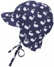 Детска лятна шапка с козирка и UV 50+ защита Sterntaler - С китове, 45 cm, 6-9 месеца