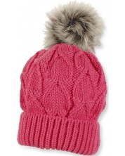 Детска плетена шапка с пискюл Sterntaler - 53 cm, 2-4 години, розова