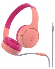 Детски слушалки с микрофон Belkin - SoundForm Mini, розови -1