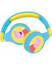 Детски слушалки Lexibook - Peppa Pig HPBT010PP, безжични, сини -1