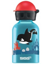 Детска бутилка Sigg KBT – Orca Family, светлосиня, 0.3 L -1