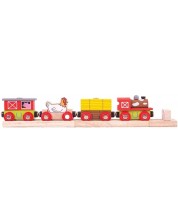 Детски дървен комплект Bigjigs - Фермерски влак