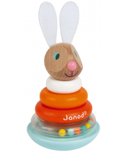 Детска играчка Janod - Зайче низанка и неваляшка -1