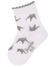 Детски чорапи Sterntaler - С коронки, 15/16 размер, 4-6 месеца, бели -1