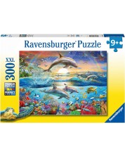 Детски пъзел Ravensburger от 300 XXL части - Раят на делфините -1