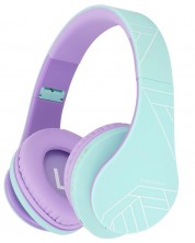 Детски слушалки PowerLocus - P2, безжични, зелени/лилави