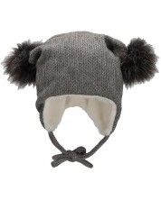 Детска зимна шапка с помпони Sterntaler - 55 cm, 4-6 г, сива -1
