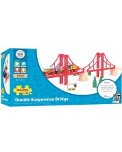 Детска дървена играчка Bigjigs - Двоен висящ мост -1
