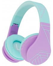 Детски слушалки с микрофон PowerLocus - P1, безжични, лилави