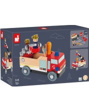 Детска играчка Janod - Направи пожарна кола, Diy -1