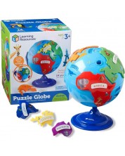 Детски пъзел Learning Resources - Глобус с континенти -1