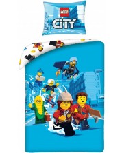Детски спален комплект Halantex - Lego City, син