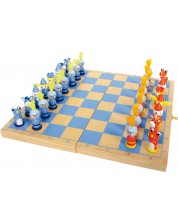 Детски дървен шах Small Foot - Рицари -1