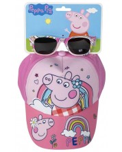 Детски комплект Cerda - Шапка и слънчеви очила, Peppa Pig -1