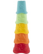 Детска играчка 2 в 1 Chicco  - Кула с чаши, 10 части -1