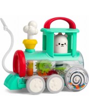Детска играчка Hola Toys - За бутане и дърпане, Веселото локомотивче -1