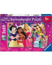 Детски пъзел Ravensburger 3 x 49 части - Дисни принцеси -1