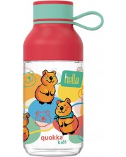 Детска бутилка за вода Quokka Kids - Ice, Happy, 430 ml -1