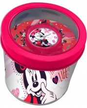 Детски часовник - Minnie, аналогов, в метална кутия