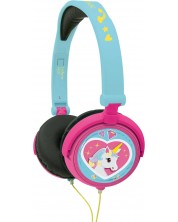 Детски слушалки Lexibook - Unicorn HP017UNI, сини/розови