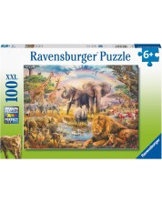 Детски пъзел Ravensburger от 100 XXL части - Африканско сафари -1