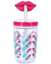 Детска чаша със сламка Contigo - Cherry Blossom Lips, 470 ml -1