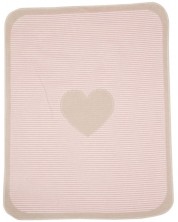 Детско одеяло David Fussenegger - Juwel, Сърце, 70 х 90 cm, розово -1