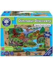 Детски пъзел Orchard Toys - Динозавърско откритие, 150 части