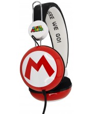 Детски слушалки OTL Technologies - Super Mario Icon, червени -1