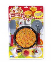 Детска играчка RS Toys - Пица, с аксесоари -1