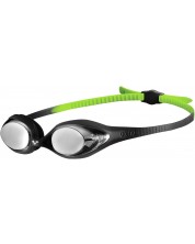 Детски очила за плуване Arena - Spider JR Mirror, черни-зелени
