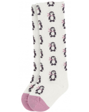 Детски памучен чорапогащник Sterntaler - На пингвинчета, 74 cm, 6-7 месеца -1