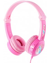 Детски слушалки BuddyPhones - Travel, розови -1