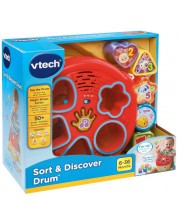 Детска играчка Vtech - Музикален барабан и сортер (на английски) -1
