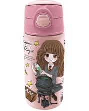 Бутилка за вода Graffiti Harry Potter - Hermione, със сламка, 500 ml