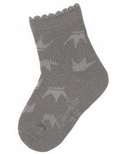 Детски чорапи Sterntaler - С коронки, 15/16 размер, 4-6 месеца, сиви -1