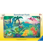 Детски пъзел Ravensburger от 15 части - Малки динозаври -1