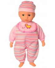 Кукла-бебе Raya Toys - С функции, розово, 33 см -1