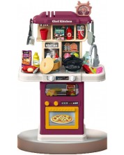 Детска кухня Felyx Toys - Little Chef, с пара и течаща вода, 64 части -1