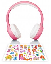 Детски слушалки с микрофон Lenco - HPB-110PK, безжични, розови -1
