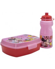 Детски комплект Stor - Minnie Mouse, бутилка и кутия за храна