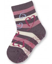 Детски чорапи със силиконова подметка Sterntaler - Сърца, 25/26, 3-4 години