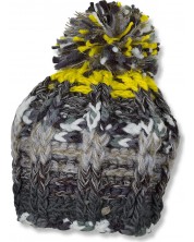 Детска плетена шапка с помпон Sterntaler - 57 cm, 8+ години, многоцветна с жълто
