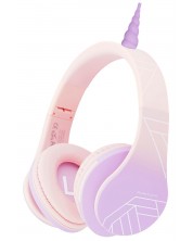 Детски слушалки PowerLocus - P2 Unicorn, безжични, розови -1