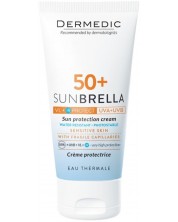 Dermedic Sunbrella Слънцезащитен крем, за кожа с напукани капиляри, SPF50+, 50 ml -1