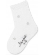 Детски чорапи Sterntaler - На точки, 19/22 размер, 12-24 месеца, бели -1