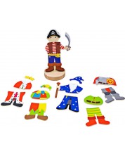 Детска играчка Bigjigs - Магнитна кукла за обличане, приказки