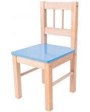 Детско дървено столче Bigjigs - Синьо